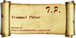 Tremmel Péter névjegykártya
